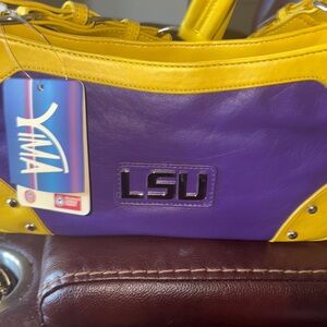 Purple and Yellow LSU Women's Shoulder Bag